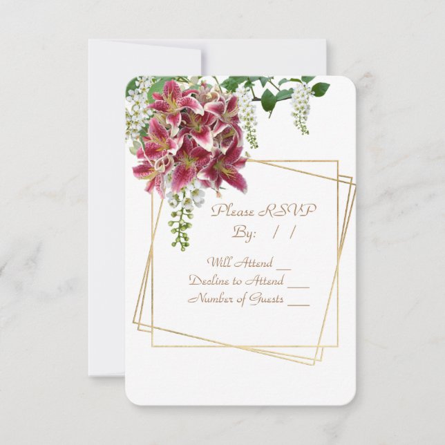 Carte RSVP mariage Stargazer Floral (Devant)