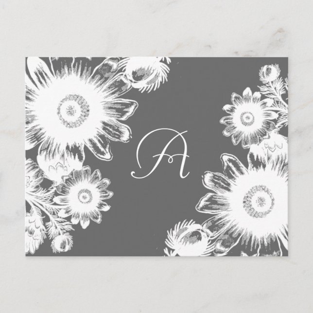 Carte RSVP Mariage Vintage blanc (Devant)