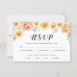 Carte RSVP mariée à la typographie des fleurs d'aq