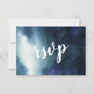 Carte RSVP Marine Blue Gold avec choix de repas