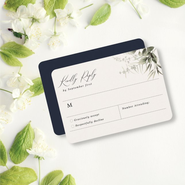 Carte RSVP Marine Botanique Simple (Créateur téléchargé)