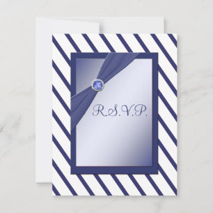Carte RSVP marine et blanche