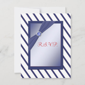 Carte RSVP marine et blanche