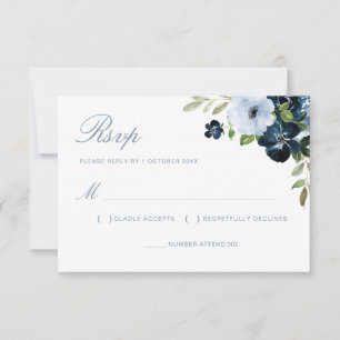 carte rsvp marine et bleu clair