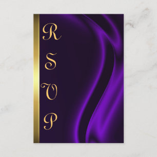 Carte RSVP Marquis Purple Silk Gold