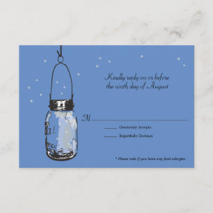 Carte RSVP Mason Jar et Fireflets