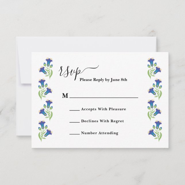 Carte RSVP mexicaine de mariage floral (Devant)