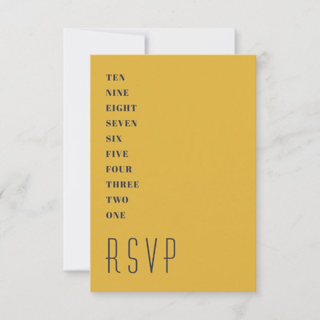 Carte RSVP mini Gold Blue pour le Nouvel An (Devant)