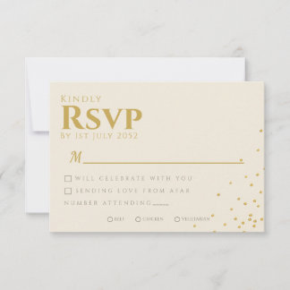 Carte RSVP minimal Gold Foil Dot Wedding
