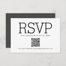 Carte RSVP minimale de base de code QR essentiel