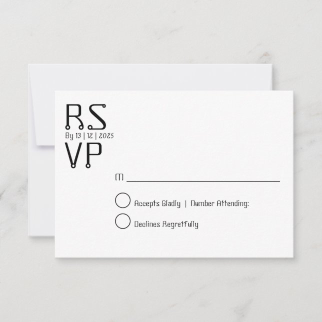Carte rsvp minimale simple (Devant)