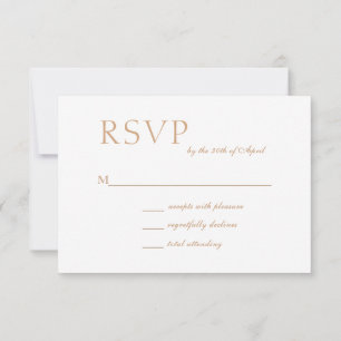 Carte RSVP minimaliste blanc moderne de mariage mu