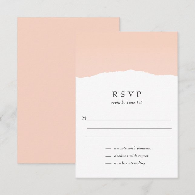 Carte RSVP minimaliste Classique Blush Wedding (Devant / Derrière)