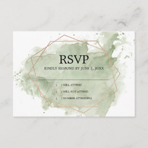 Carte RSVP minimaliste couleur verte