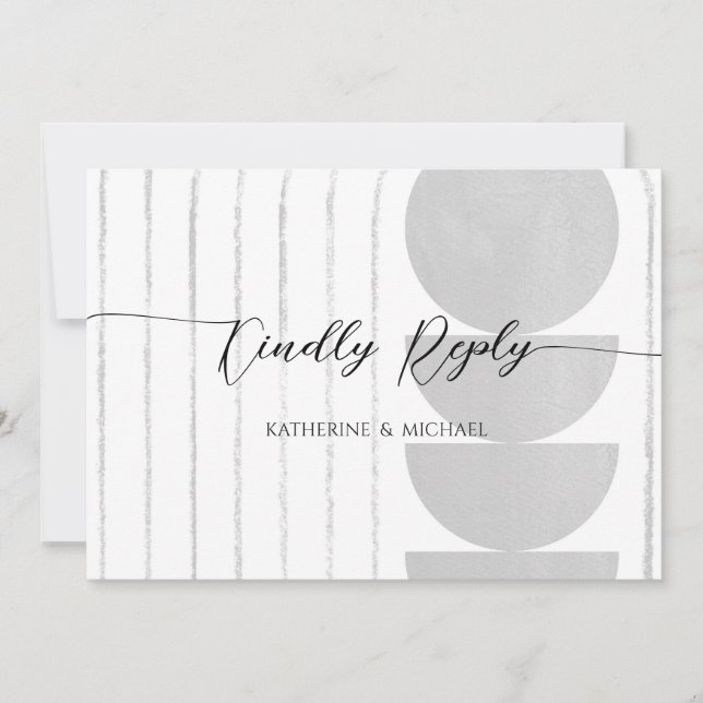 Carte RSVP minimaliste de mariage (Devant)