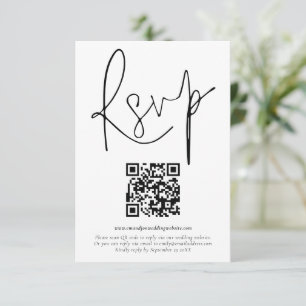Carte RSVP minimaliste de mariage de code QR