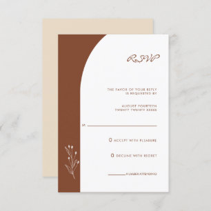 Carte RSVP minimaliste de mariage en terre cuite d