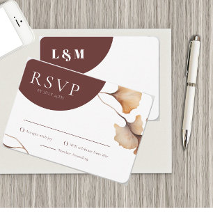Carte RSVP minimaliste de mariage floral d'automne