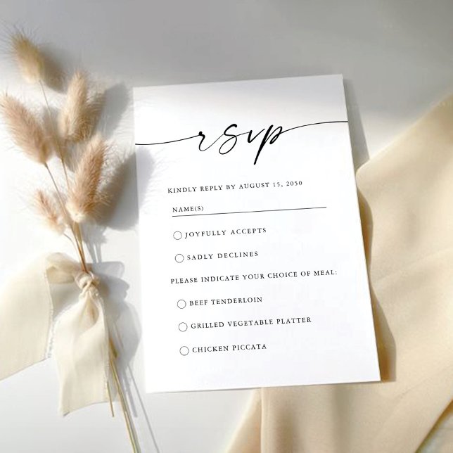 Carte RSVP minimaliste de mariage Mariage (Créateur téléchargé)