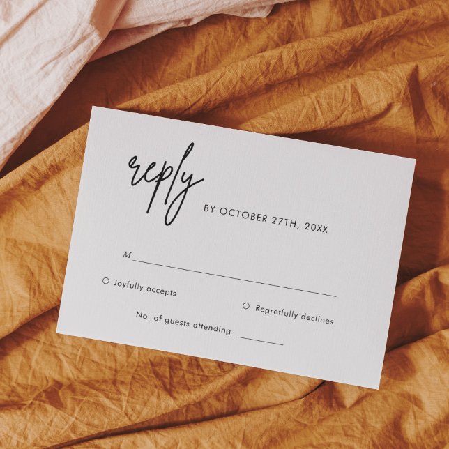 Carte RSVP minimaliste de mariage moderne (Créateur téléchargé)