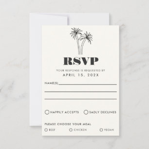Carte RSVP minimaliste de mariage Tropiques