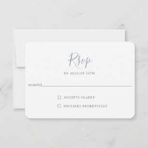 Carte RSVP minimaliste Dusty Blue Wedding