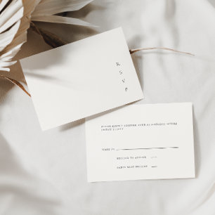 Carte RSVP minimaliste ivoire moderne