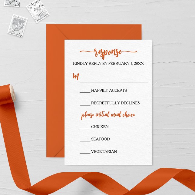 Carte RSVP minimaliste Marigold Wedding (Créateur téléchargé)