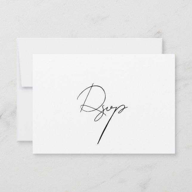 Carte RSVP minimaliste moderne simple élégant (Dos)