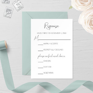 Carte RSVP minimaliste Narcissus Wedding