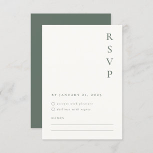 Carte RSVP minimaliste Sage