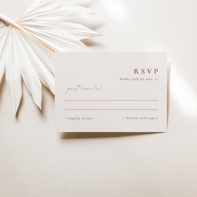 Carte RSVP minimaliste simple et élégante ivoire b (Créateur téléchargé)