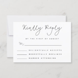 Carte RSVP minimaliste Whimsy manuscrite