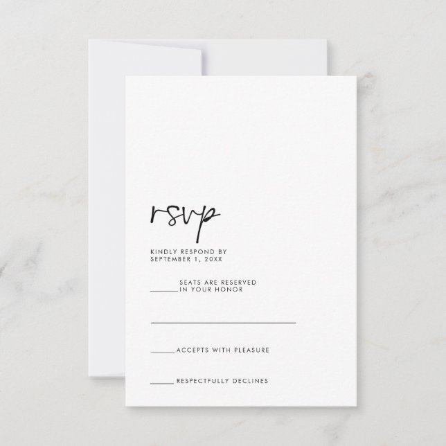 Carte RSVP moderne (Devant)
