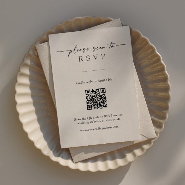 Carte RSVP moderne avec code QR et photo personnel (Créateur téléchargé)