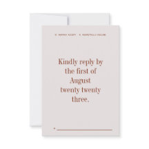 Carte RSVP moderne en gras