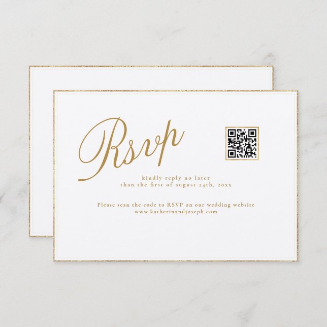 CARTE RSVP MODERNE ET ROMANTIQUE DE MARIAGE CALLIG (Devant / Derrière)