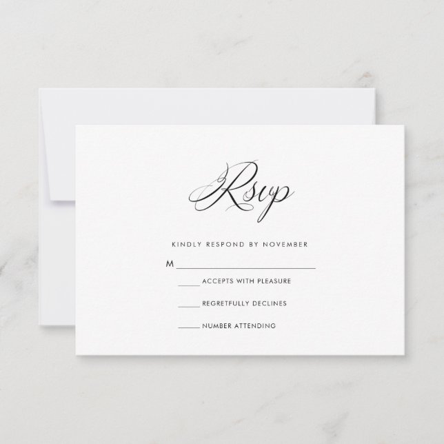 Carte RSVP moderne noir et blanc (Devant)