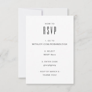 Carte RSVP moderne simple