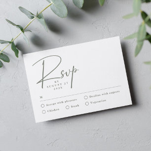 Carte RSVP moderne simple format vert