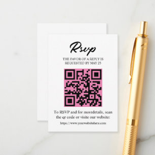 Carte RSVP modifiable avec code QR, insertion d'in