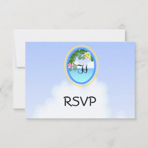 Carte RSVP Monogram Beach/Ocean Wedding