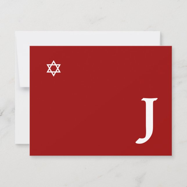 Carte RSVP Monogramme Barre Barre Mitzvah (Devant)