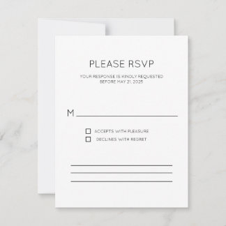 Carte RSVP Monogramme moderne