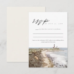Carte RSVP MONTAUK New York Watercolor