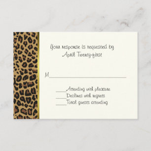 Carte RSVP Motif de mariage Wild Jaguar à la mode