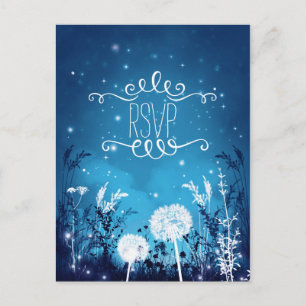 Carte RSVP Night Sky Enchanted & Foliage Blue