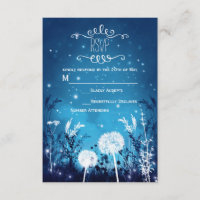 Carte RSVP Night Sky Enchanted & Foliage Blue