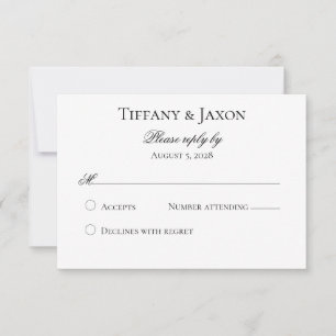 Carte RSVP noir et blanc classique
