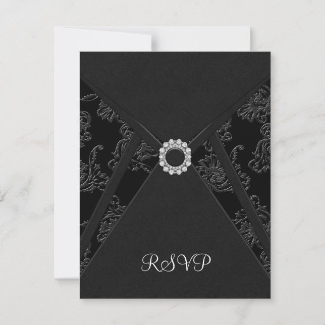Carte RSVP noire Damas (Devant)